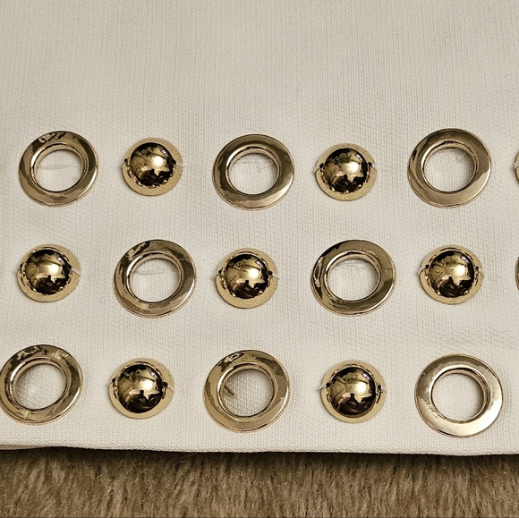 NEW tags Michael Kors COLLECTION RUNWAY skirt with grommets and large beads - Picture 6 of 14